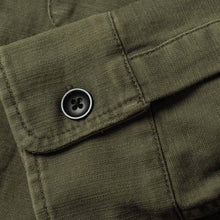 Load image into Gallery viewer, The Mechanic Shirt in Olive Reverse Sateen
