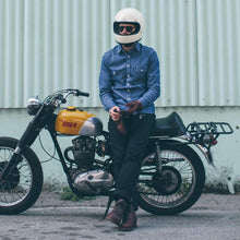 Load image into Gallery viewer, Indigo Jacquard Dot Utility Shirt
