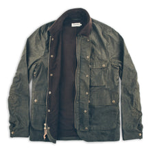 Load image into Gallery viewer, The Rover Jacket in Dark Olive Beeswaxed Canvas
