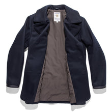 Load image into Gallery viewer, The Mendocino Peacoat in Navy Melton Wool
