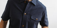 Load image into Gallery viewer, The Hemingway in Navy Seersucker
