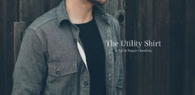Load image into Gallery viewer, The Utility Shirt in Salt &amp; Pepper Chambray
